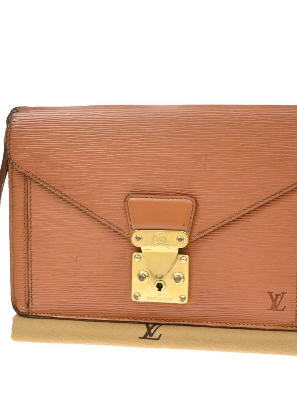 LOUIS VUITTON Sellier Dragonne Clutch Hand Bag Epi Leather Brown M52618 01YJ573